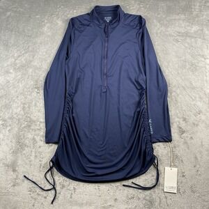 Carve Designs Cody Sun Dress Size L Navy Blue UPF 50+ Beach Surf Pool Swim NWT